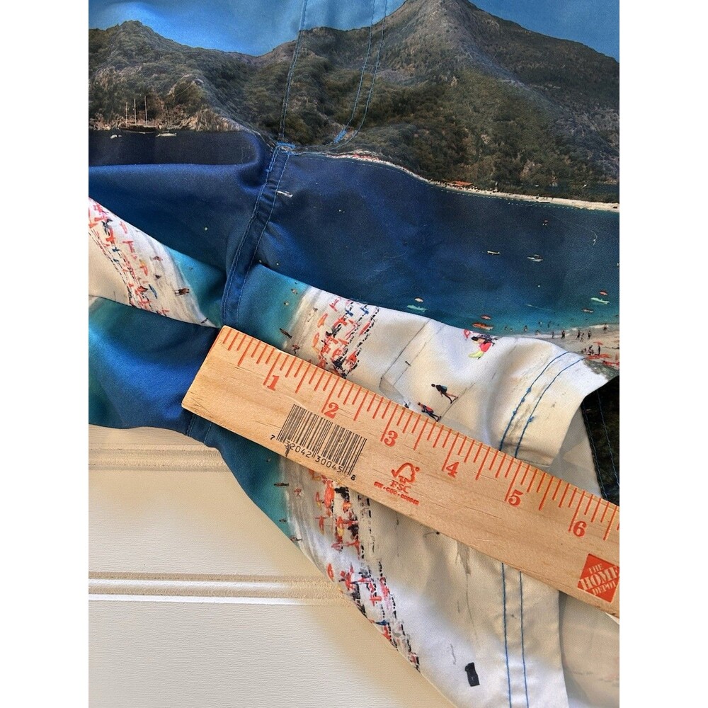 Ibiza Ocean Club Swim Shorts Mens 34 Multicolor Abstract Retro Euro Summer 6.5" - Picture 9 of 13